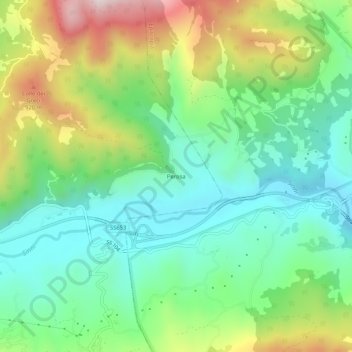 Carte topographique Perosa, altitude, relief
