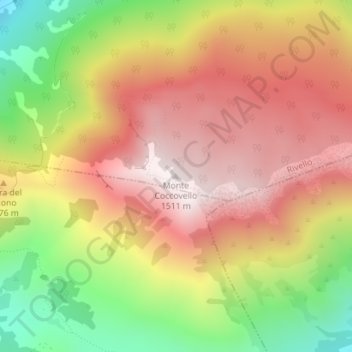 Carte topographique Monte Coccovello, altitude, relief