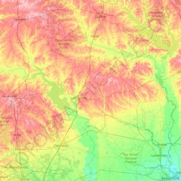 Carte topographique Polk, altitude, relief
