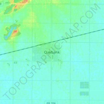 Carte topographique Oakbank, altitude, relief