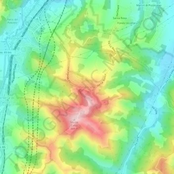 Carte topographique Montecalvo, altitude, relief
