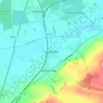 Carte topographique Kingskettle, altitude, relief