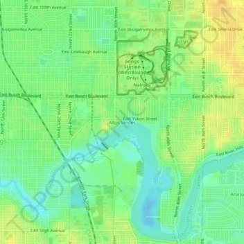 Carte topographique Altos Verdes, altitude, relief