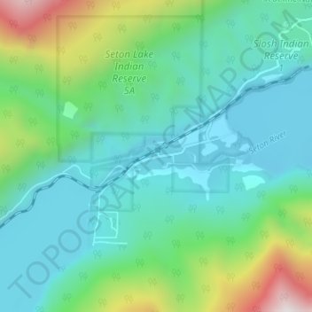 Carte topographique Seton Portage, altitude, relief