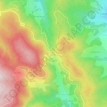 Carte topographique La Croix du Sud, altitude, relief