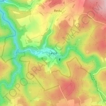 Carte topographique Lesse, altitude, relief