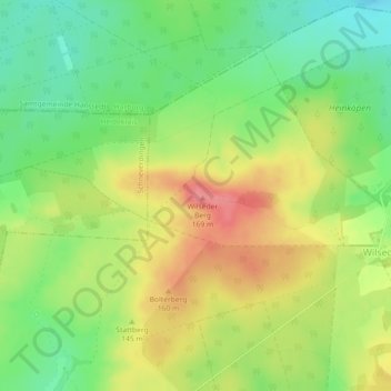 Carte topographique Wilseder Berg, altitude, relief