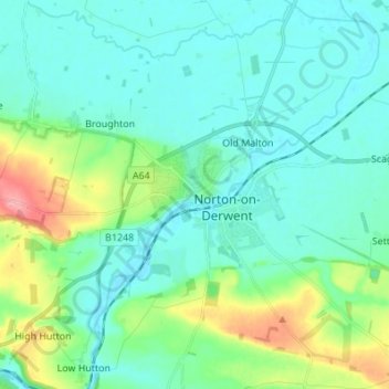 Carte topographique Malton, altitude, relief