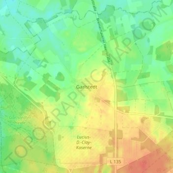 Carte topographique Garlstedt, altitude, relief