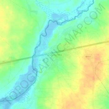 Carte topographique Diacounda, altitude, relief