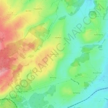 Carte topographique Neuenried, altitude, relief