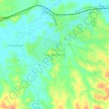 Carte topographique Pasir Kembang, altitude, relief