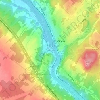 Carte topographique Greenlay, altitude, relief