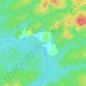 Carte topographique Pot Kro, altitude, relief