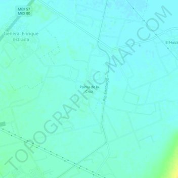 Carte topographique Palma de la Cruz, altitude, relief
