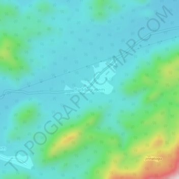 Carte topographique Boddugudem, altitude, relief