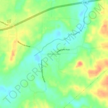 Carte topographique Wildersville, altitude, relief