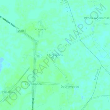 Carte topographique Chintapadu, altitude, relief
