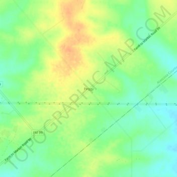 Carte topographique Peggy, altitude, relief