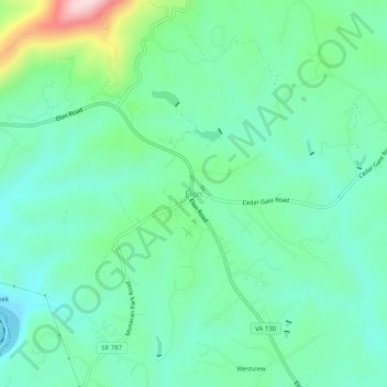 Carte topographique Elon, altitude, relief