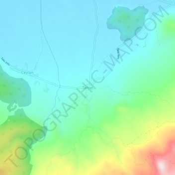 Carte topographique Temel, altitude, relief