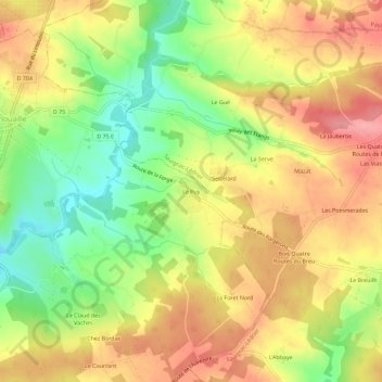 Carte topographique Le Puy, altitude, relief