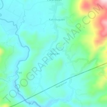 Carte topographique Capisaan, altitude, relief