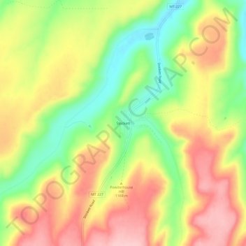 Carte topographique Stockett, altitude, relief