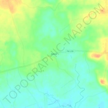 Carte topographique Kittrell, altitude, relief