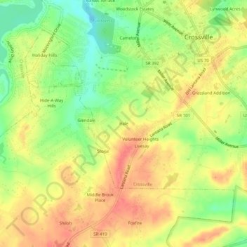 Carte topographique Hale, altitude, relief