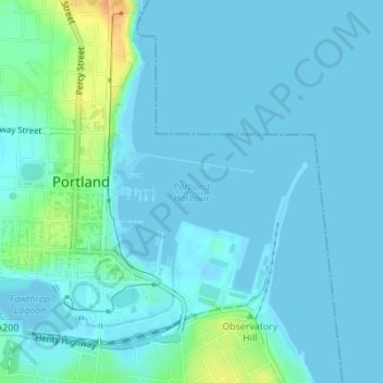 Carte topographique Portland Harbour, altitude, relief