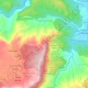 Carte topographique Sempulawang, altitude, relief