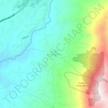 Carte topographique La Virginia, altitude, relief