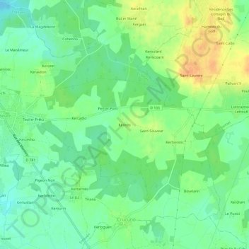 Carte topographique Keredo, altitude, relief