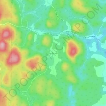 Carte topographique Lac-Gareau, altitude, relief