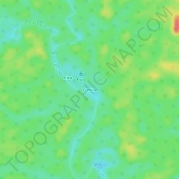 Carte topographique Comine, altitude, relief