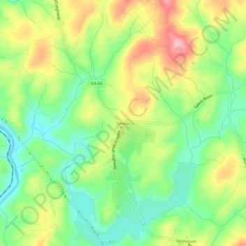 Carte topographique Union, altitude, relief