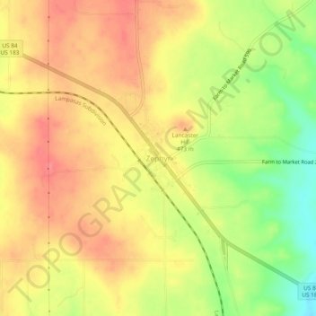 Carte topographique Zephyr, altitude, relief