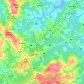 Carte topographique Tchang I, altitude, relief