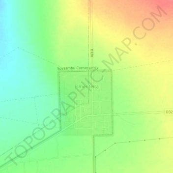 Carte topographique Elmenteita, altitude, relief