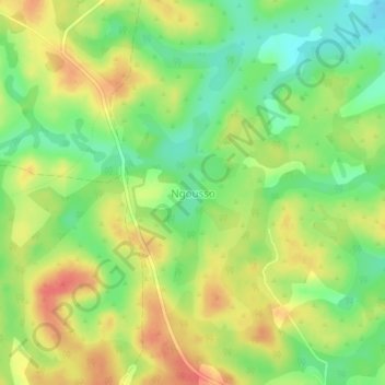Carte topographique Ngousso, altitude, relief