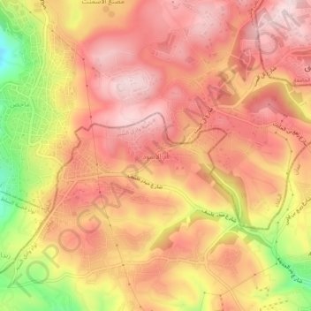 Carte topographique Um al Usud, altitude, relief