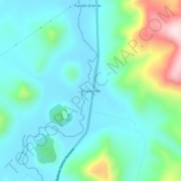 Carte topographique Busca-Vida, altitude, relief