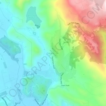 Carte topographique Sanitarium, altitude, relief