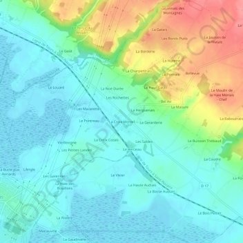 Carte topographique La Croix Morzel, altitude, relief