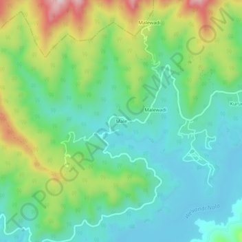 Carte topographique Male, altitude, relief