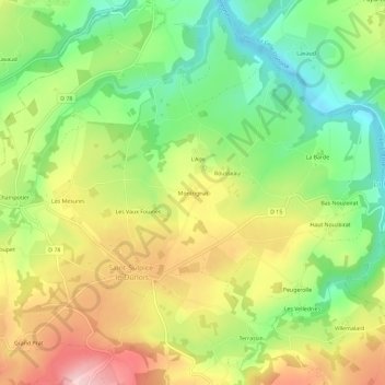 Carte topographique Montrignat, altitude, relief