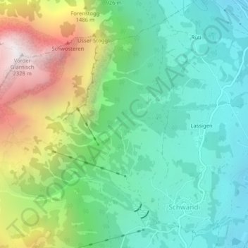 Carte topographique Trogenwald, altitude, relief