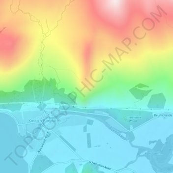Carte topographique Craig Varr, altitude, relief
