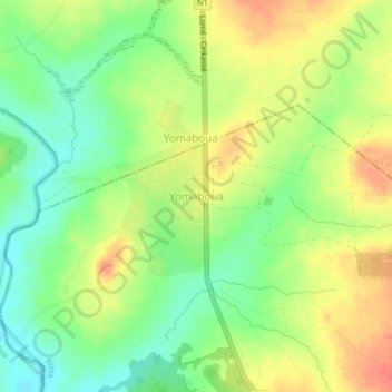 Carte topographique Yomaboua, altitude, relief